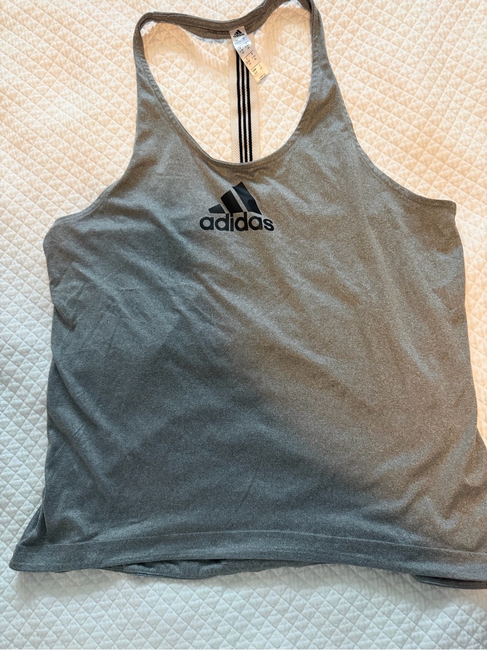 adidas Gray Racerback Performance Tank Top